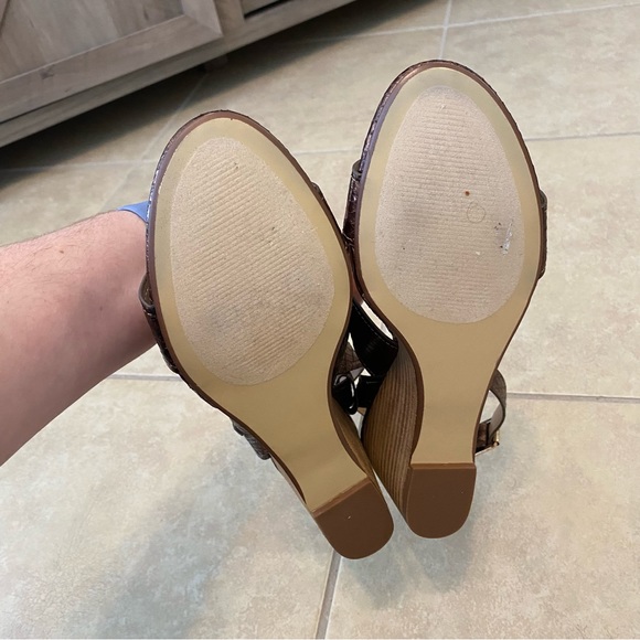 Steve Madden Brown Metallic Wedge Heels 8.5 - Picture 8 of 11